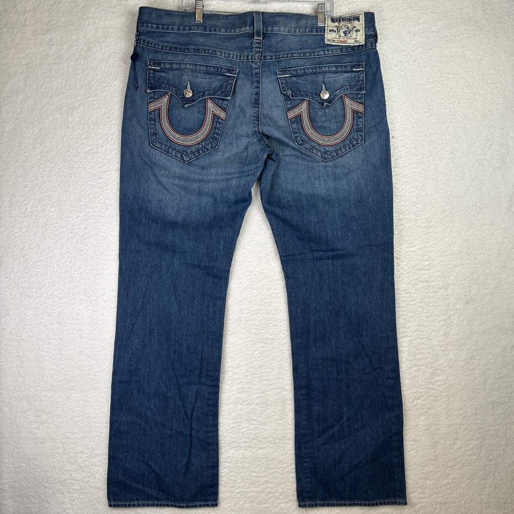 TRUE RELIGION JEANS Straight WFLPS Red Stitching Sz 42 (43x34).